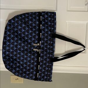 Lesportsac Black and Blue Heart Tote